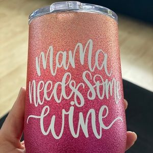 Wine tumbler with lid(customizable)